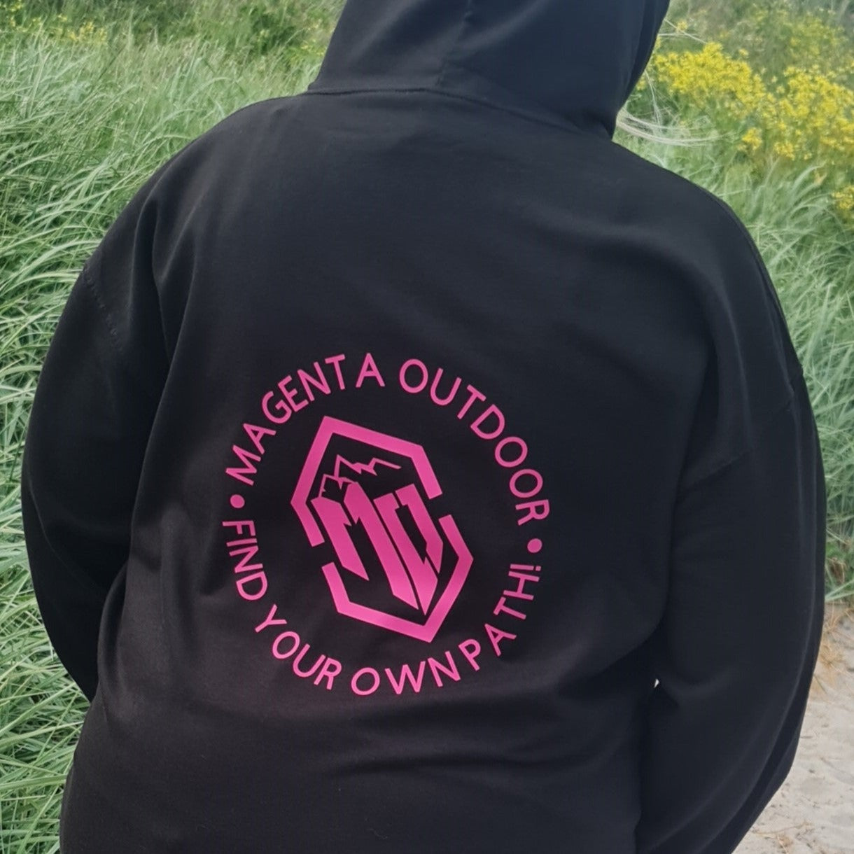 Hoodie Black & Magenta