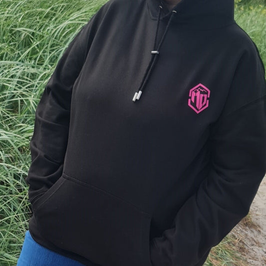 Hoodie Black & Magenta